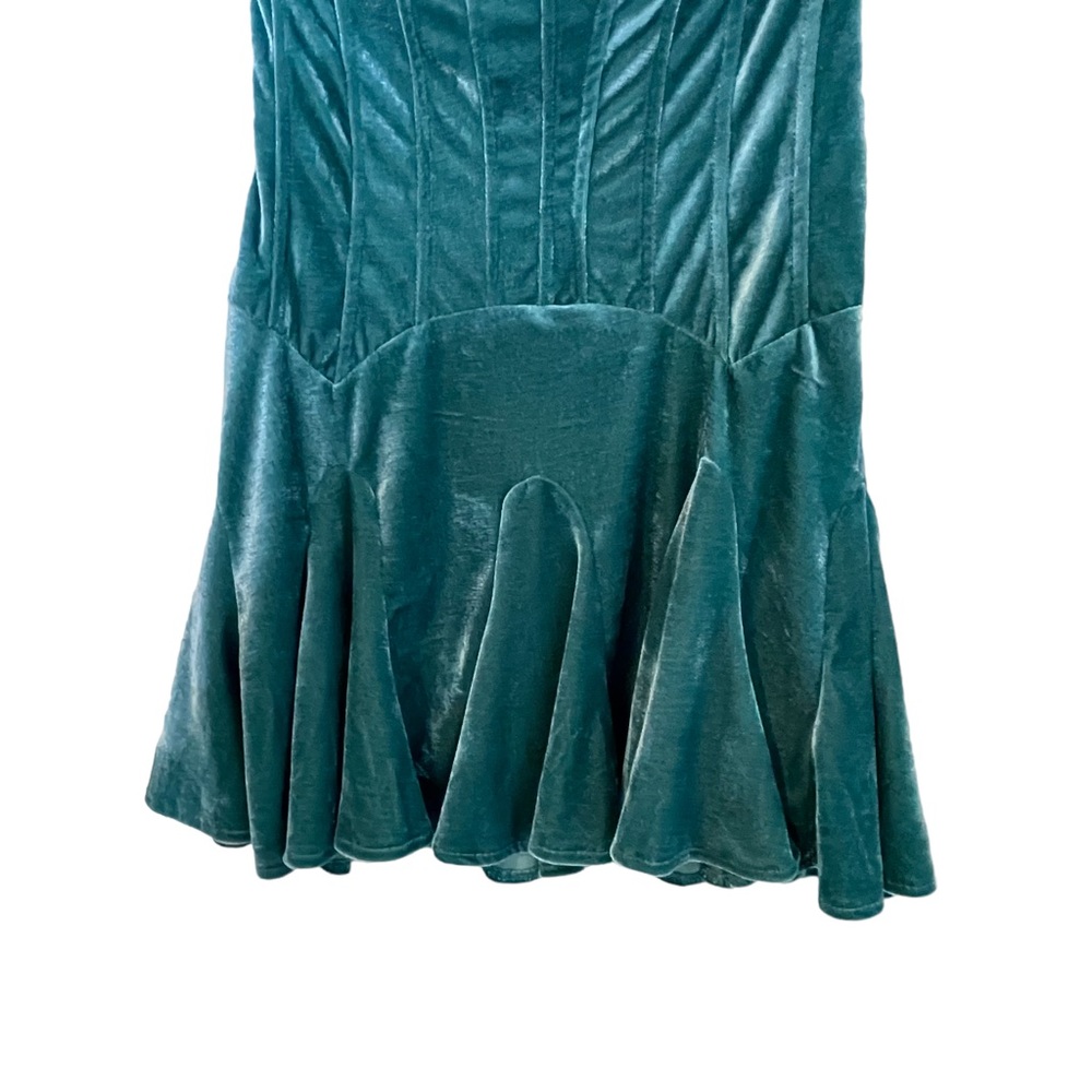 Urban Outfitters NWT Antoinette Velvet Bustier Pleated Hem Mini Dress Size M - Picture 10 of 15